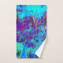 Psychedelisch Impressionistisch Blauer Garten Land Handtuch