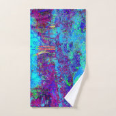 Psychedelisch Impressionistisch Blauer Garten Land Handtuch (Handtuch)
