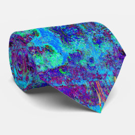 Psychedelisch Impressionistisch Blauer Garten Land Krawatte