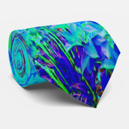 Psychedelisch Impressionistisch Blauer Garten Land Krawatte