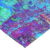 Psychedelisch Impressionistisch Blauer Garten Land Kurzer Tischläufer (Ecke)