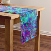 Psychedelisch Impressionistisch Blauer Garten Land Kurzer Tischläufer (Beispiel)