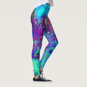 Psychedelisch Impressionistisch Blauer Garten Land Leggings (Rechts)