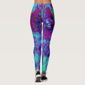 Psychedelisch Impressionistisch Blauer Garten Land Leggings (Rückseite)