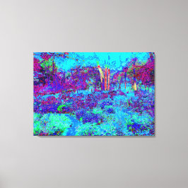 Psychedelisch Impressionistisch Blauer Garten Land Leinwanddruck