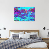 Psychedelisch Impressionistisch Blauer Garten Land Leinwanddruck (Insitu (Schlafzimmer))