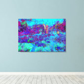 Psychedelisch Impressionistisch Blauer Garten Land Leinwanddruck (Insitu (Holzboden))