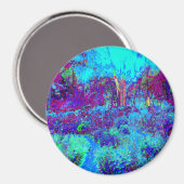 Psychedelisch Impressionistisch Blauer Garten Land Magnet (Vorderseite/Rückseite)