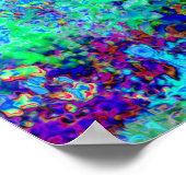 Psychedelisch Impressionistisch Blauer Garten Land Poster (Ecke)