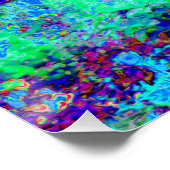 Psychedelisch Impressionistisch Blauer Garten Land Poster (Ecke)