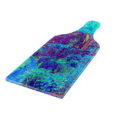 Psychedelisch Impressionistisch Blauer Garten Land Schneidebrett (Ecke)
