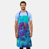 Psychedelisch Impressionistisch Blauer Garten Land Schürze (Getragen)