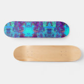 Psychedelisch Impressionistisch Blauer Garten Land Skateboard (Horizontal)