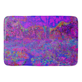 Psychedelisch Impressionistisch Lila Landschaft Badematte