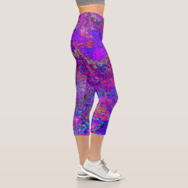 Psychedelisch Impressionistisch Lila Landschaft Capri Leggings