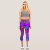Psychedelisch Impressionistisch Lila Landschaft Capri Leggings (Vorderseite)