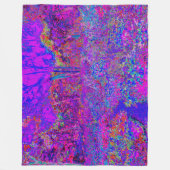 Psychedelisch Impressionistisch Lila Landschaft Fleecedecke (Vorderseite)