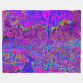 Psychedelisch Impressionistisch Lila Landschaft Fleecedecke (Vorderseite (Horizontal))