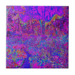 Psychedelisch Impressionistisch Lila Landschaft Fliese