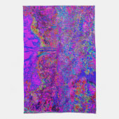 Psychedelisch Impressionistisch Lila Landschaft Geschirrtuch (Vertikal)