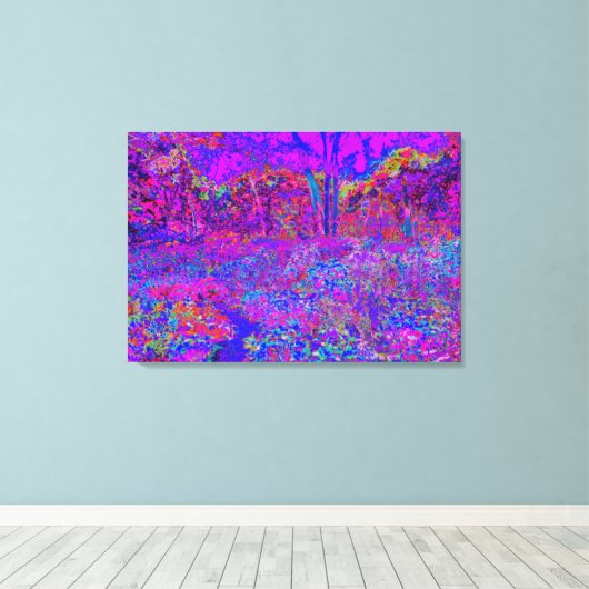 Psychedelisch Impressionistisch Lila Landschaft Leinwanddruck (Insitu (Holzboden))