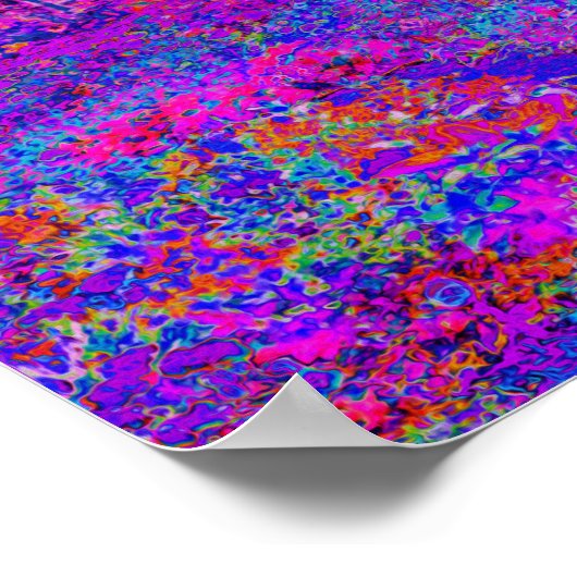 Psychedelisch Impressionistisch Lila Landschaft Poster (Ecke)