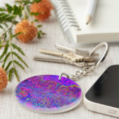 Psychedelisch Impressionistisch Lila Landschaft Schlüsselanhänger (Vorderseite rechts)