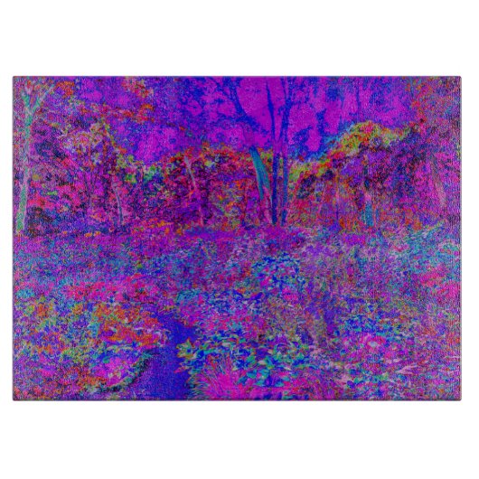Psychedelisch Impressionistisch Lila Landschaft Schneidebrett (Vorderseite)