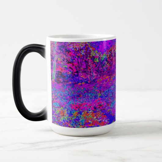 Psychedelisch Impressionistisch Lila Landschaft Verwandlungstasse (Links)