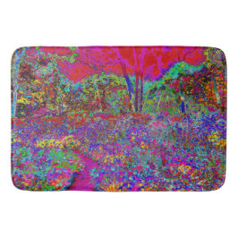 Psychedelisch-Impressionistische Gartenlandschaft Badematte