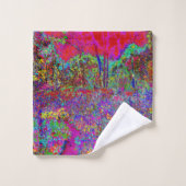 Psychedelisch-Impressionistische Gartenlandschaft Badhandtuch Set (Waschlappen)