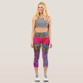 Psychedelisch-Impressionistische Gartenlandschaft Capri Leggings (Vorderseite)