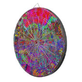 Psychedelisch-Impressionistische Gartenlandschaft Dartscheibe (Vorderseite rechts)