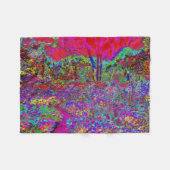 Psychedelisch-Impressionistische Gartenlandschaft Fleecedecke (Vorderseite (Horizontal))