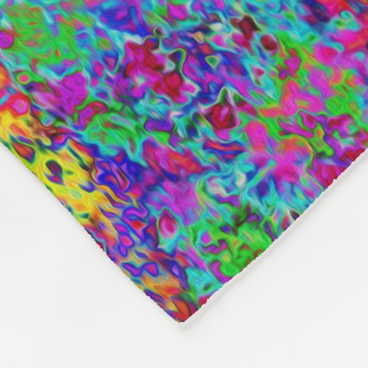Psychedelisch-Impressionistische Gartenlandschaft Fleecedecke (Ecke)