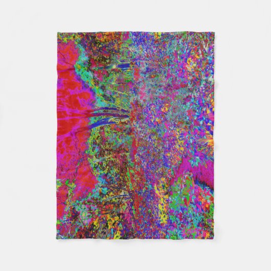 Psychedelisch-Impressionistische Gartenlandschaft Fleecedecke (Vorderseite)