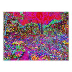 Psychedelisch-Impressionistische Gartenlandschaft Fotodruck