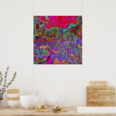 Psychedelisch-Impressionistische Gartenlandschaft Poster (Küche)