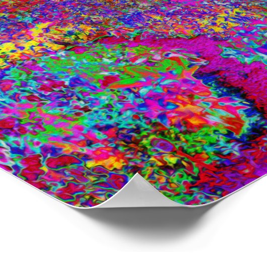 Psychedelisch-Impressionistische Gartenlandschaft Poster (Ecke)