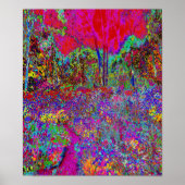 Psychedelisch-Impressionistische Gartenlandschaft Poster (Vorne)