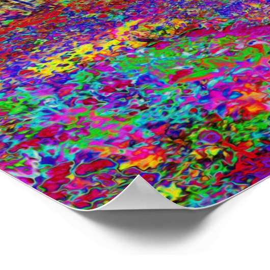 Psychedelisch-Impressionistische Gartenlandschaft Poster (Ecke)