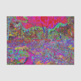 Psychedelisch-Impressionistische Gartenlandschaft Seidenpapier