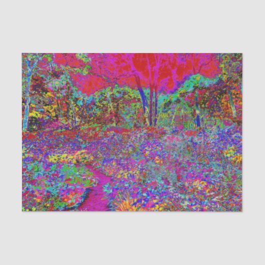 Psychedelisch-Impressionistische Gartenlandschaft Seidenpapier (Vorderseite)