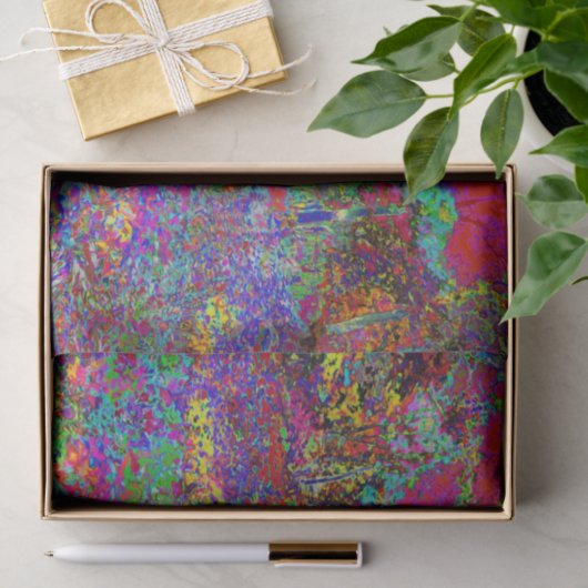 Psychedelisch-Impressionistische Gartenlandschaft Seidenpapier (Geschenk)