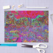 Psychedelisch-Impressionistische Gartenlandschaft Seidenpapier (Handwerk)