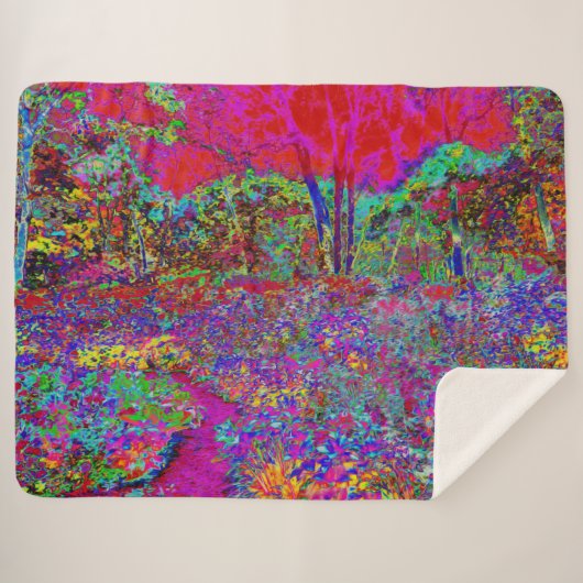 Psychedelisch-Impressionistische Gartenlandschaft Sherpadecke (Vorderseite (Horizontal))