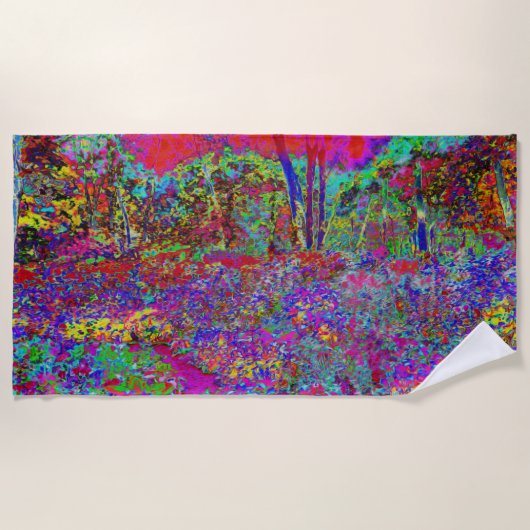 Psychedelisch-Impressionistische Gartenlandschaft Strandtuch (Vorderseite)