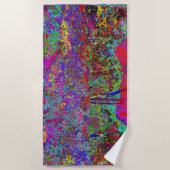 Psychedelisch-Impressionistische Gartenlandschaft Strandtuch (Vorderseite)