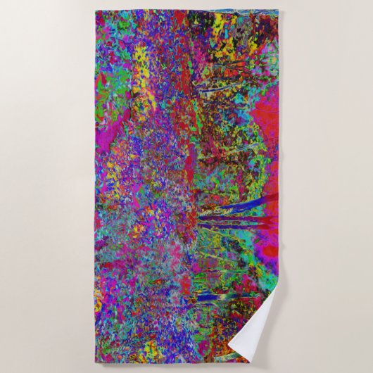 Psychedelisch-Impressionistische Gartenlandschaft Strandtuch (Vorderseite)