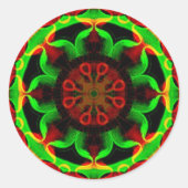 Psychedelisch Kaleidoscope Mandala Runder Aufkleber (Vorderseite)